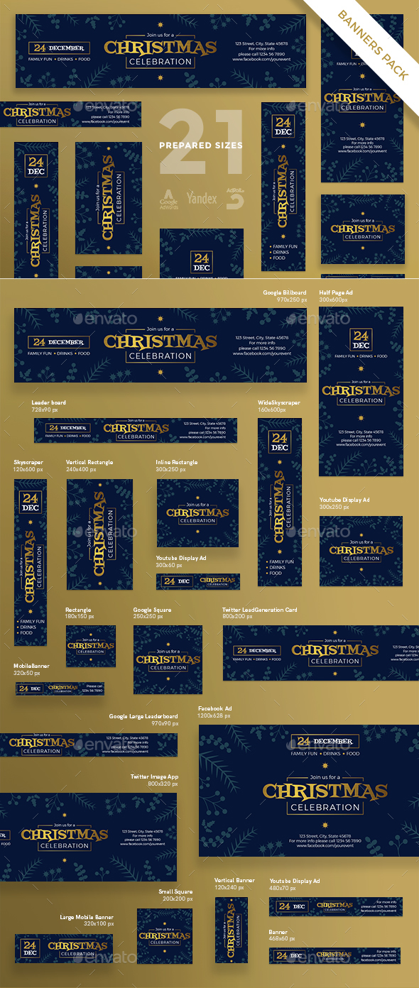 GraphicRiver Christmas Celebration Banner Pack 21044518 GraphicRiver Christmas Celebration Banner Pack 21044518