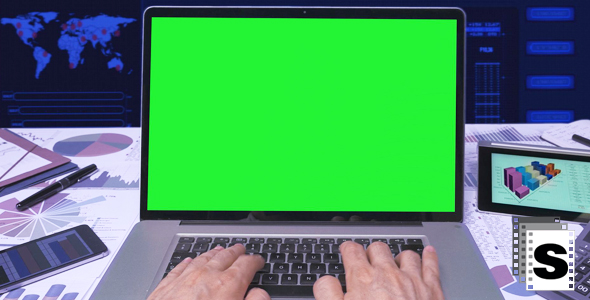 Green Screen Business Computer
