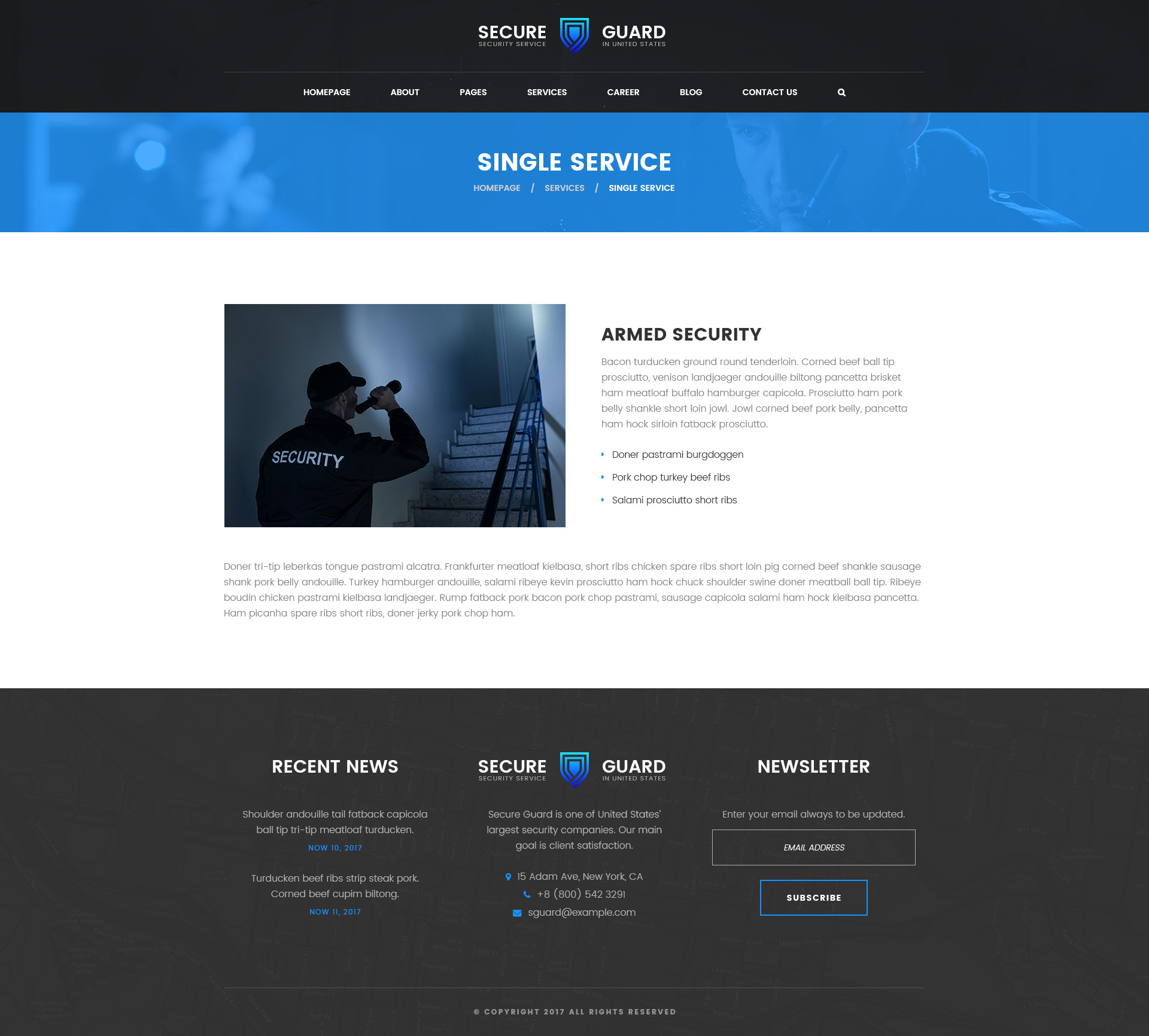 SecureGuard – Security Service PSD Template
