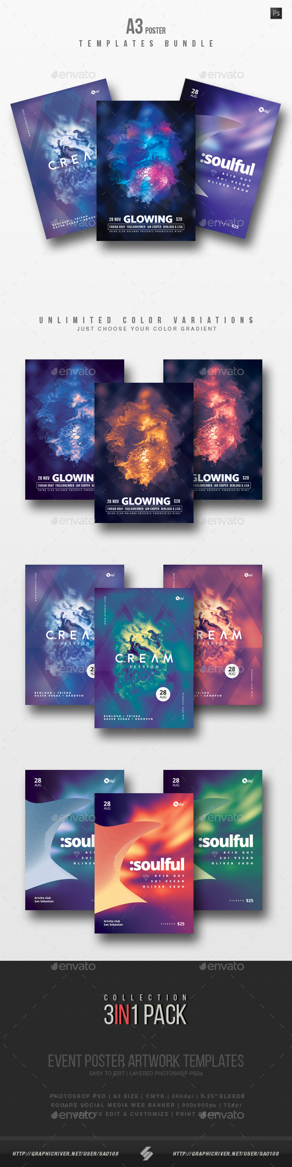 GraphicRiver Progressive Sound vol.9 Party Flyer Poster Templates Bundle 21045386 GraphicRiver Progressive Sound vol.9 Party Flyer Poster Templates Bundle 21045386
