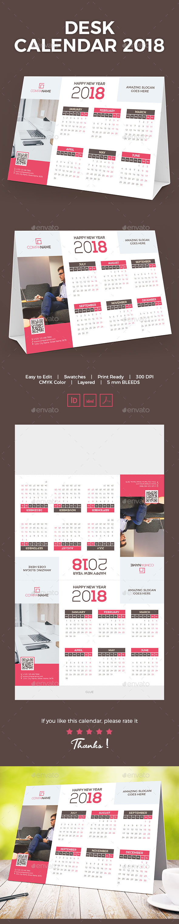 Desk Calendar 2018 - Calendars Stationery