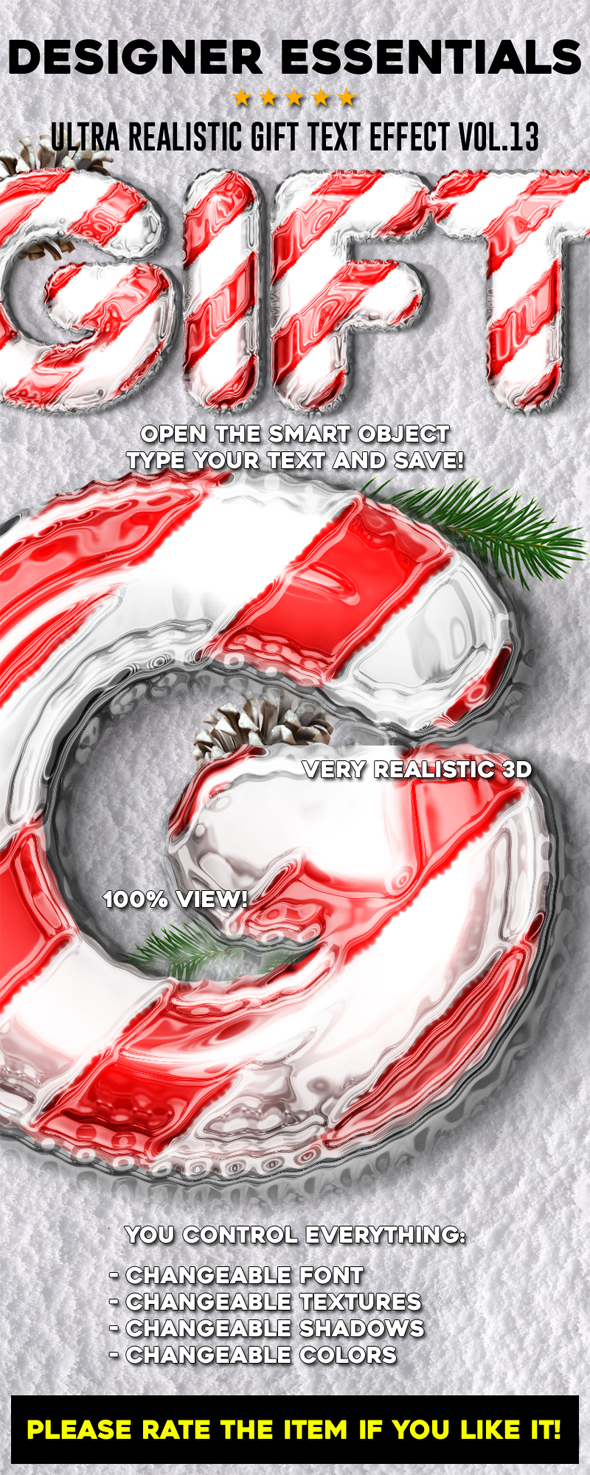 GraphicRiver Designer Essentials Ultra Realistic Gift Text Effect Vol.13 21045911 GraphicRiver Designer Essentials Ultra Realistic Gift Text Effect Vol.13 21045911