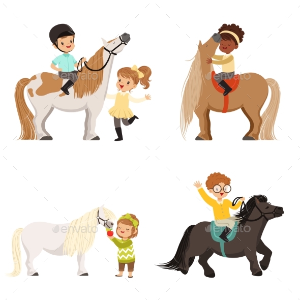 Children Riding Ponies - Sports/Activity Conceptual