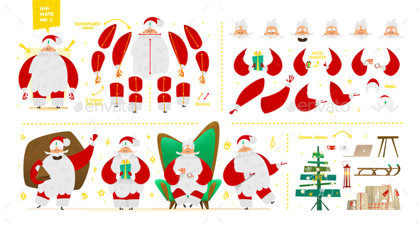 GraphicRiver Santa Claus Character Set for Animation and Motion Design 21046765 GraphicRiver Santa Claus Character Set for Animation and Motion Design 21046765