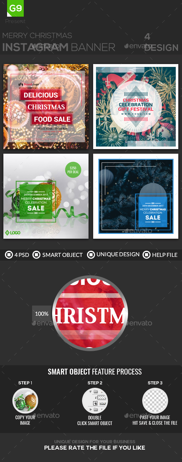 Christmas Instagram - Social Media Web Elements
