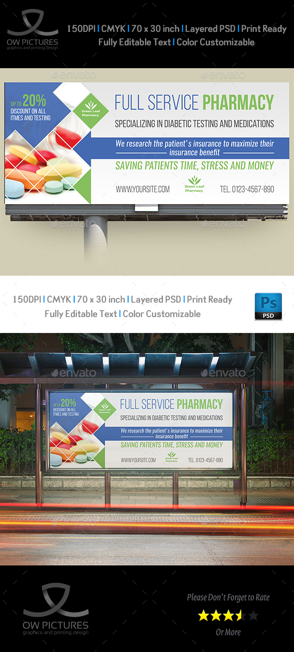 GraphicRiver Pharmacy Billboard Template Vol.3 21047867 GraphicRiver Pharmacy Billboard Template Vol.3 21047867