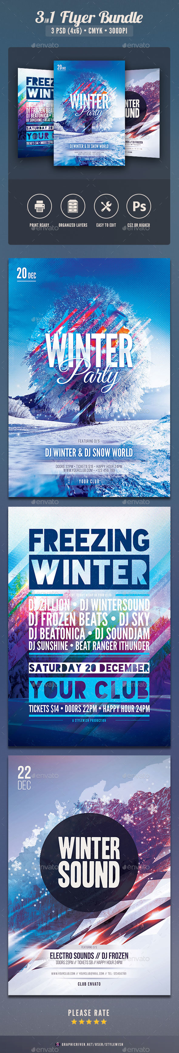 Winter Flyer Bundle Vol.02 - Clubs & Parties Events