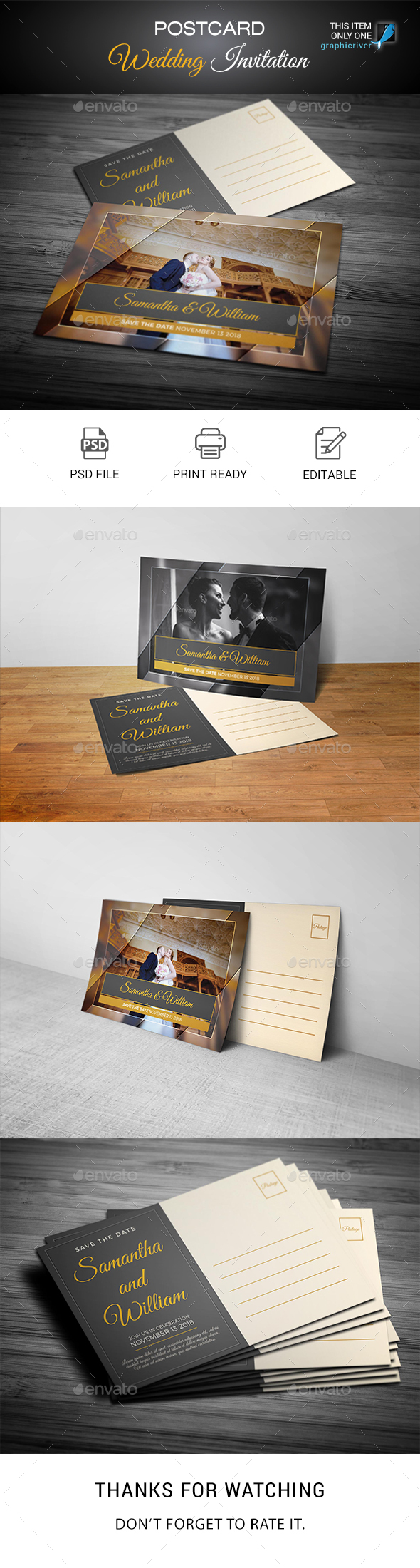 GraphicRiver Post Card Wedding Invitation Templates 21048610 GraphicRiver Post Card Wedding Invitation Templates 21048610