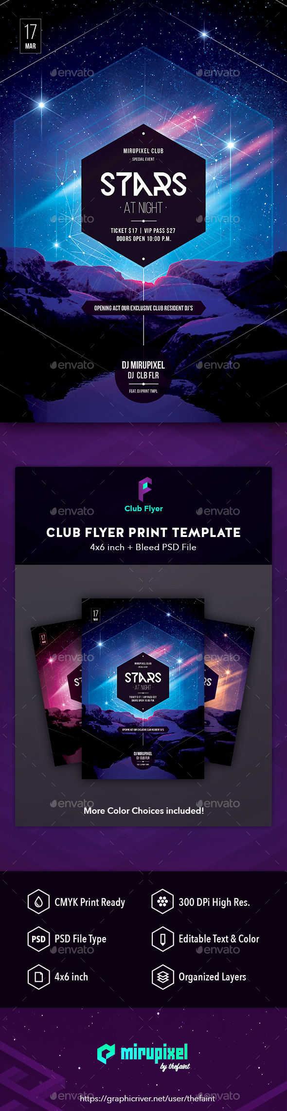 Club Flyer: Stars at Night - Clubs & Parties Events