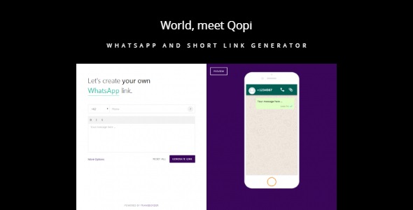Qopi - WhatsApp and Short Link Generator