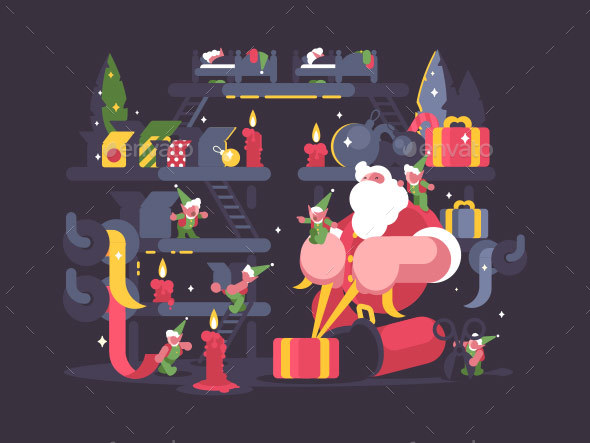 GraphicRiver Santa Claus and Elves Pack Gifts 21049539 GraphicRiver Santa Claus and Elves Pack Gifts 21049539