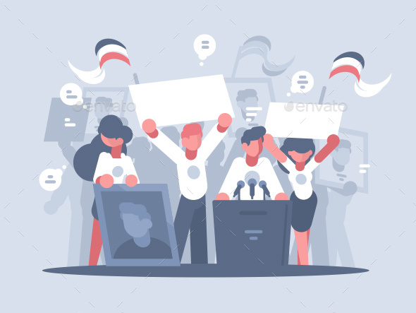 Election Campaign of Candidate - People Characters