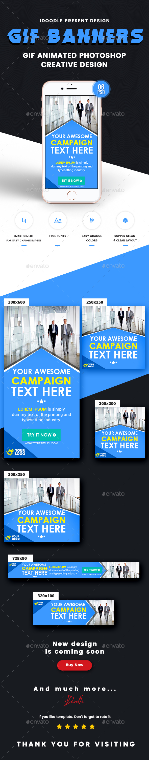 Animated multipurpose Banners Ad - Banners & Ads Web Elements