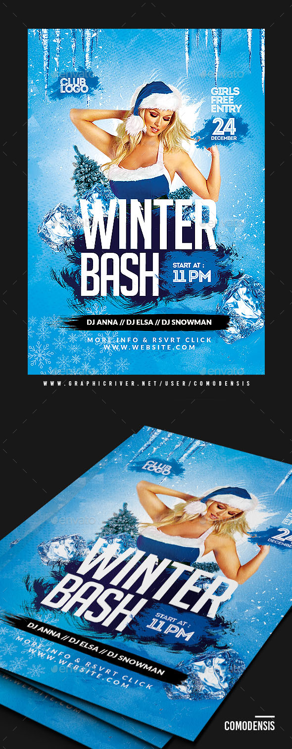 Winter Flyer Template - Clubs & Parties Events