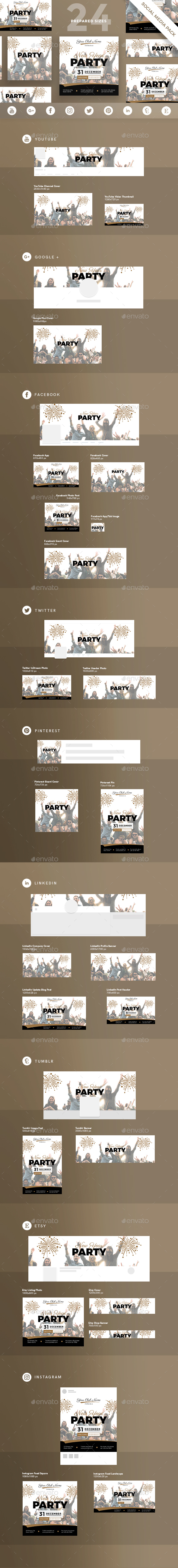New Year Party Social Media Pack - Miscellaneous Social Media