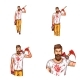 Avatar of a Bearded Man with a Bloody Ax, Vectors | GraphicRiver