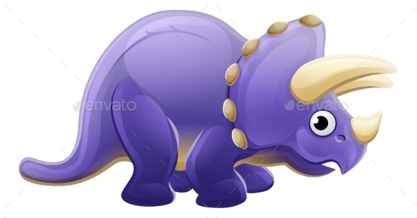 Triceratops Cartoon Dinosaur By Krisdog Graphicriver
