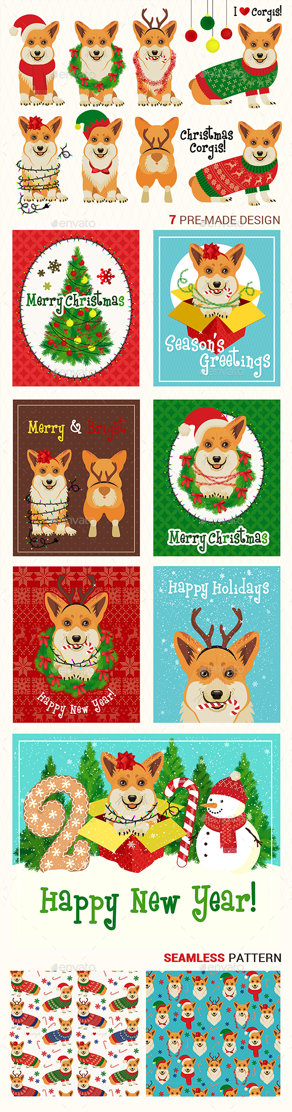 Corgi Xmas Set - Christmas Seasons/Holidays