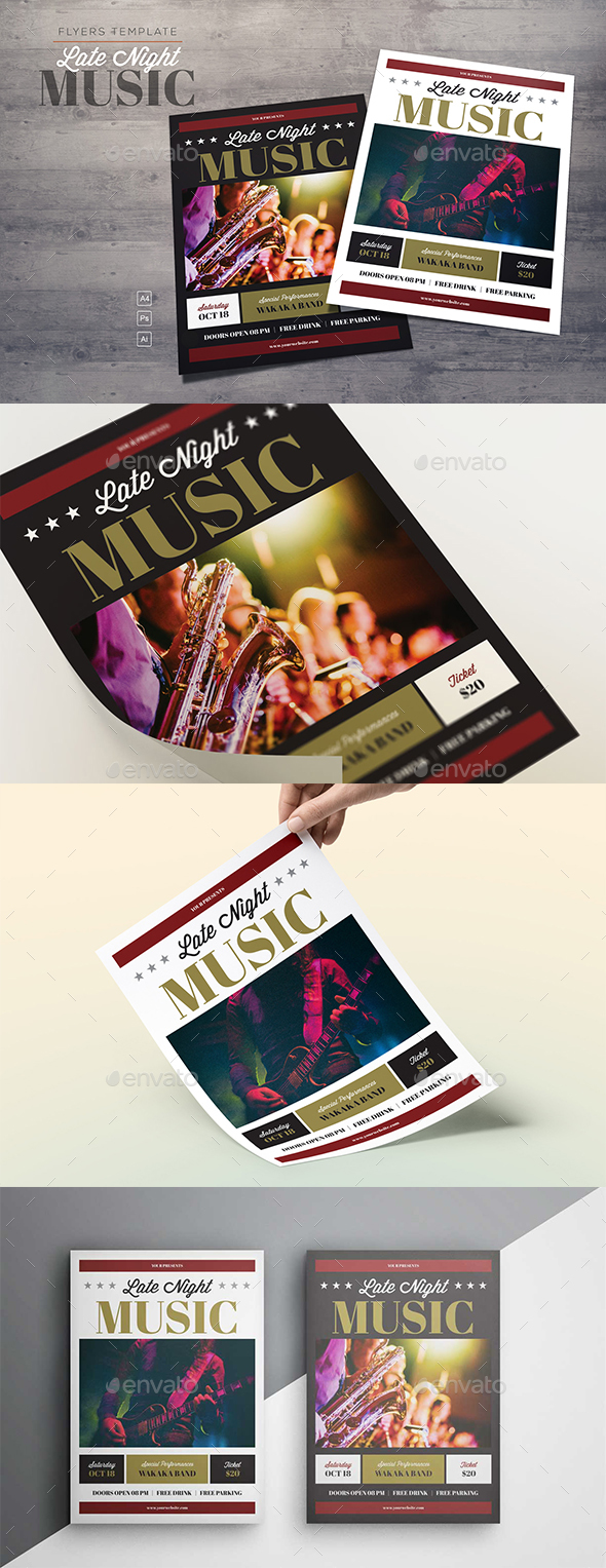 GraphicRiver Late Night Music Flyers 21050537 GraphicRiver Late Night Music Flyers 21050537