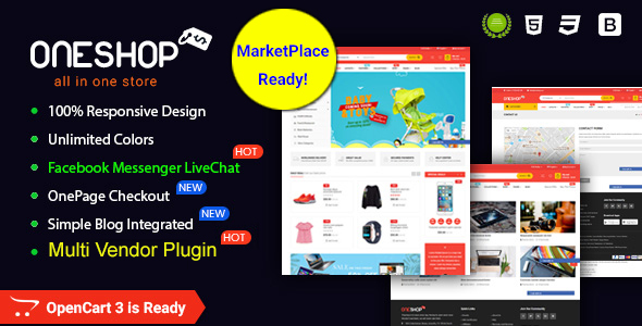 OneShop - Drag & Drop Muti-vendor & Multipurpose Responsive OpenCart 3 Theme - OpenCart eCommerce