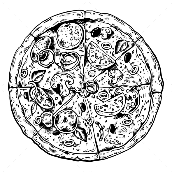 GraphicRiver Pizza Engraving Vector Illustration 21050749 GraphicRiver Pizza Engraving Vector Illustration 21050749