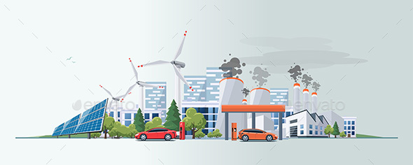 Electric Car Versus Fossil Fuel Energy Source - Industries Business