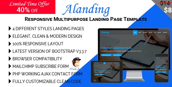 ThemeForest ALanding Responsive Multipurpose Landing Page Template 20936537 ThemeForest ALanding Responsive Multipurpose Landing Page Template 20936537