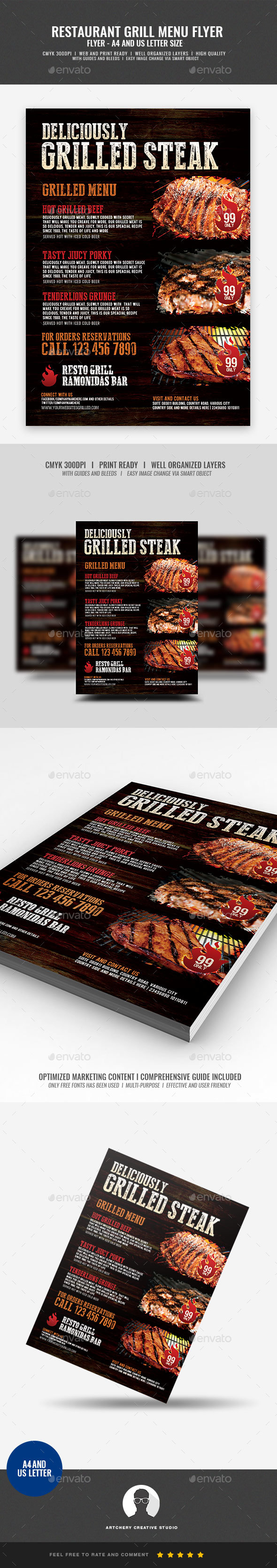 GraphicRiver Grill Restaurant Food Flyer 21033244 GraphicRiver Grill Restaurant Food Flyer 21033244