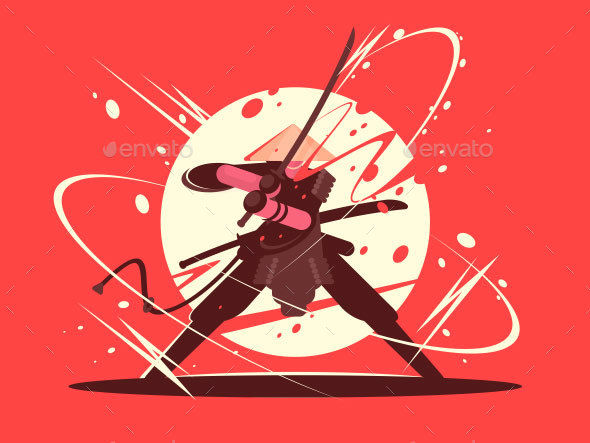 GraphicRiver Japanese Battle Samurai with Katana 21051611 GraphicRiver Japanese Battle Samurai with Katana 21051611