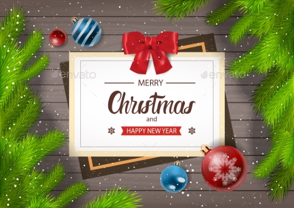Winter Holidays Postcard Merry Christmas - Backgrounds Decorative