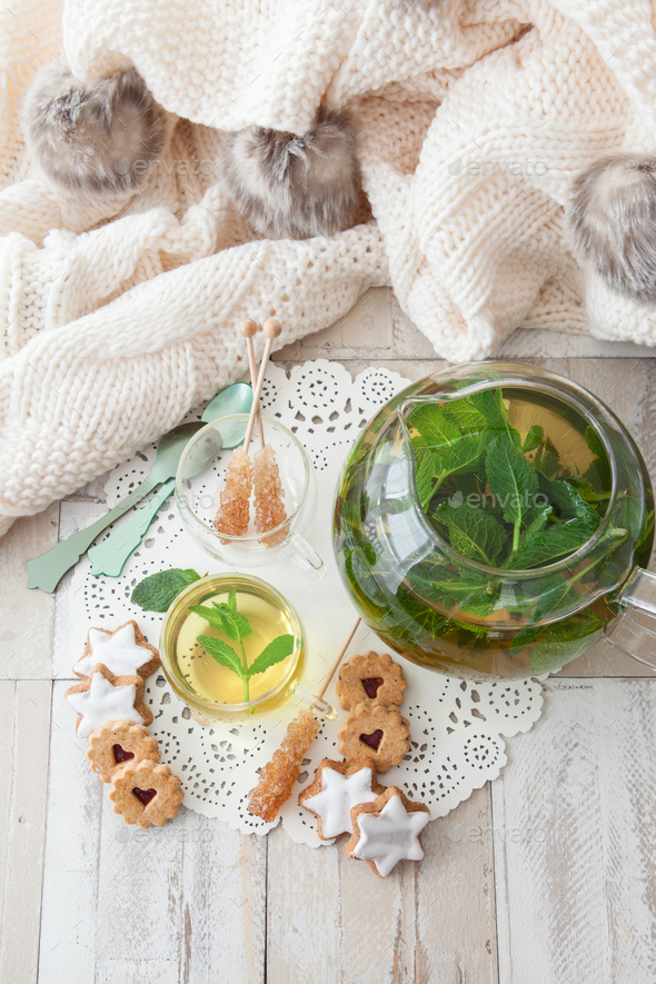 Hot peppermint tea - Stock Photo - Images