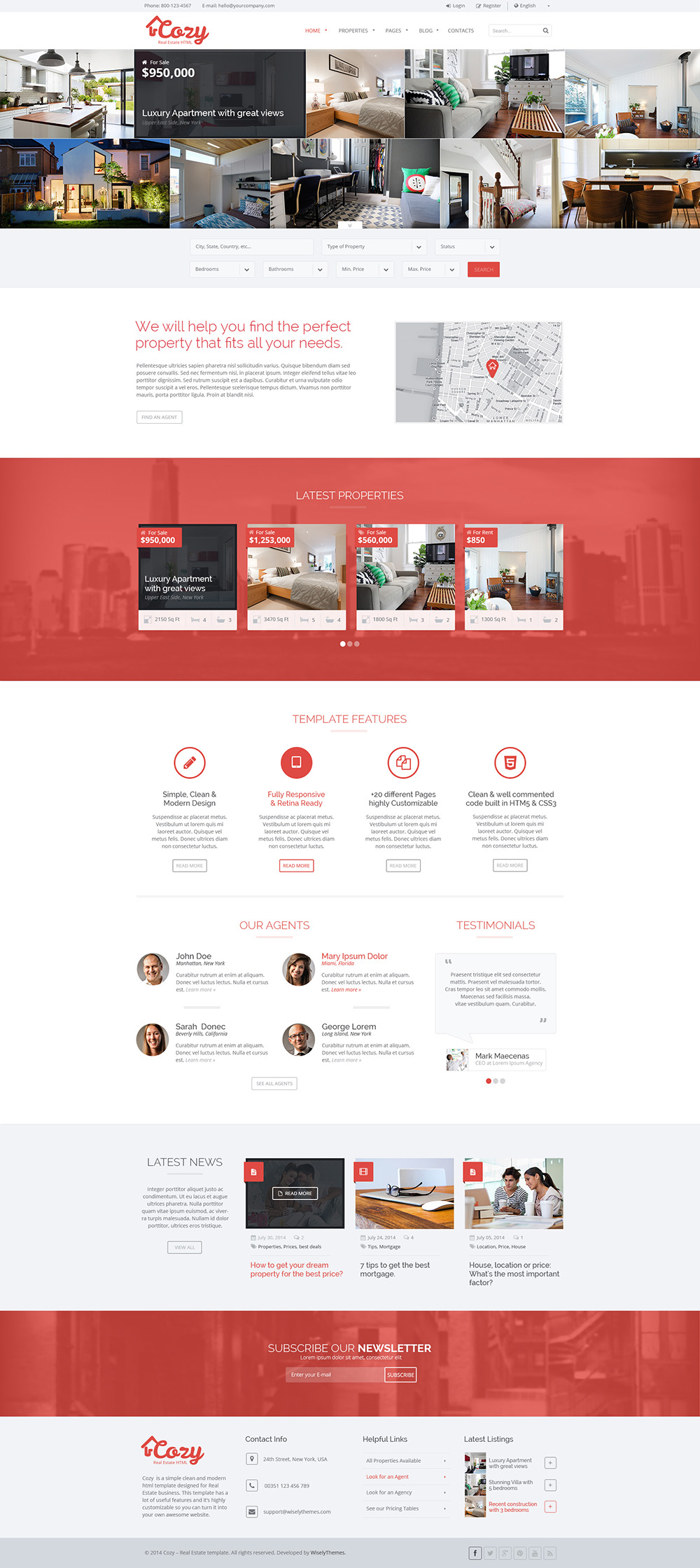 Cozy - Responsive Real Estate HTML Template by WiselyThemes | ThemeForest