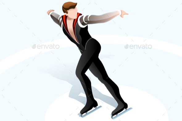 Male Figure Skating Winter Sports - Vectors