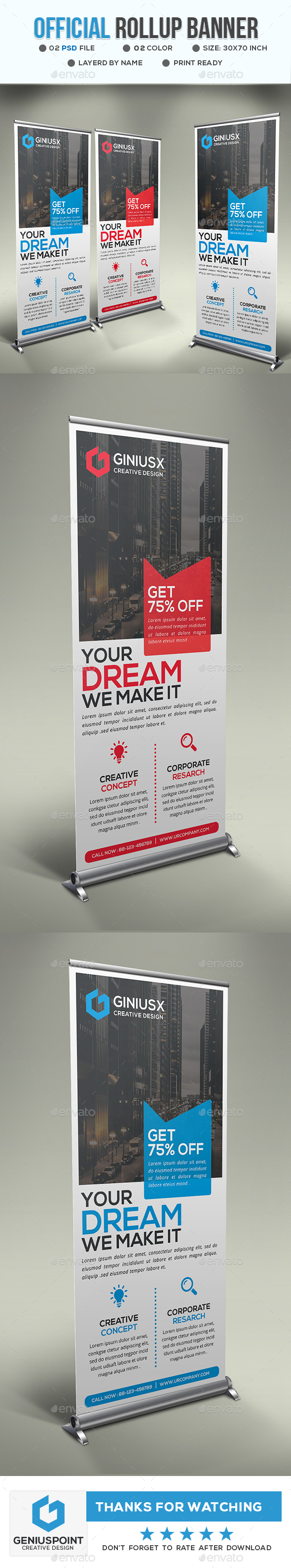 GraphicRiver Official Roll Up Banner 21052980 GraphicRiver Official Roll Up Banner 21052980