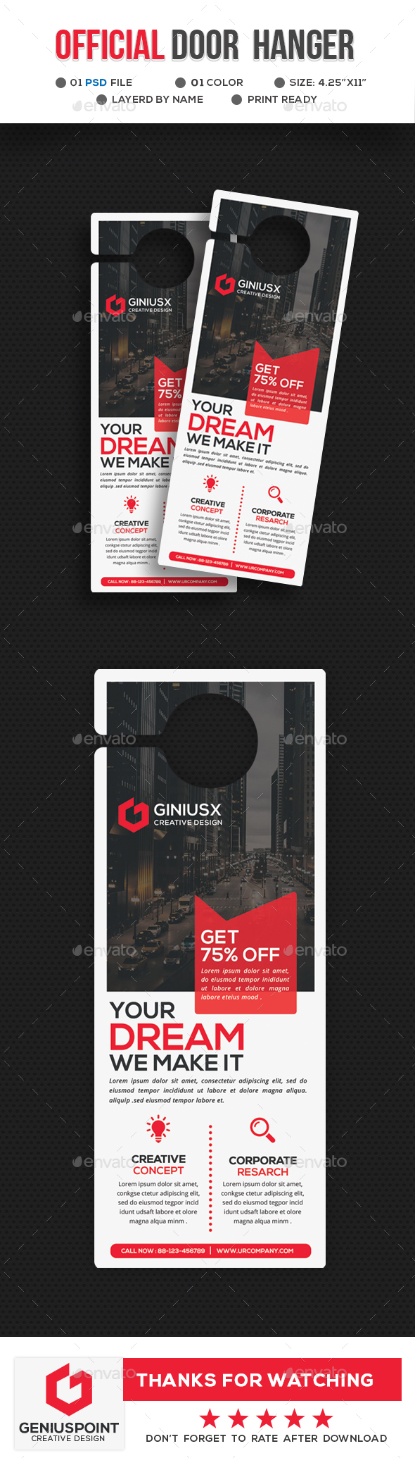 Official Door Hanger - Miscellaneous Print Templates