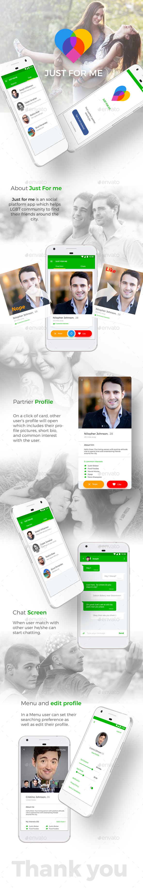 Download Dating App Ui Kit Like Tinder Just For Me For Android Ios By Opuslabworks