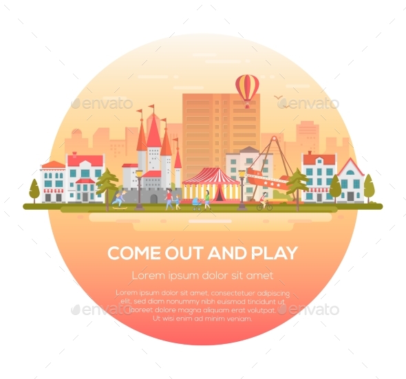 Come Out and Play - Modern Vector Illustration - Web Elements Vectors