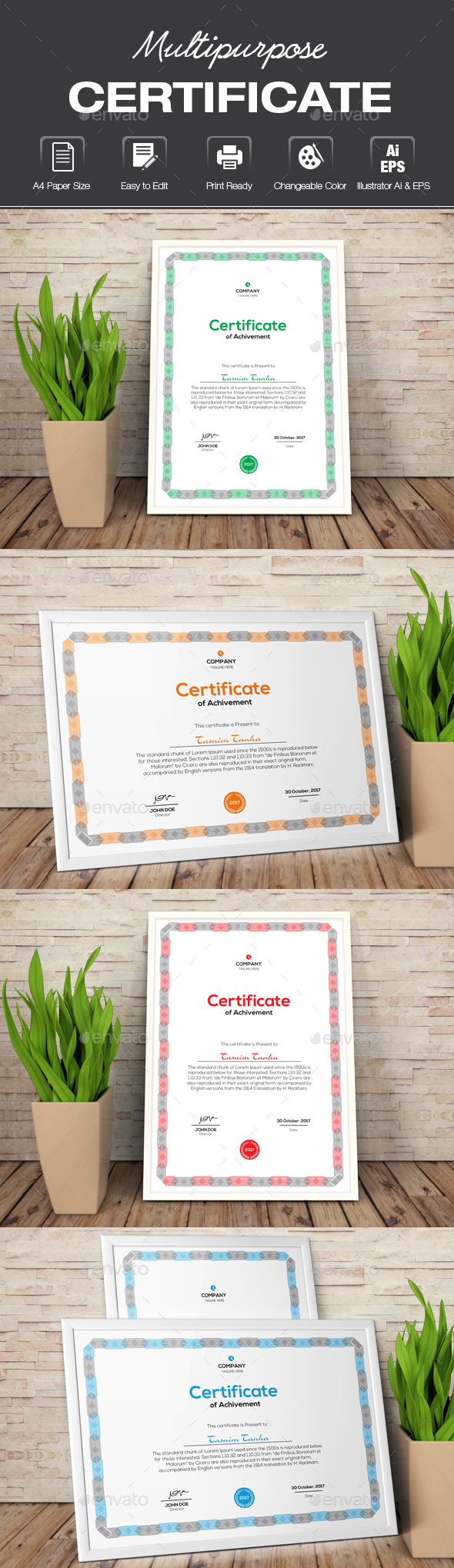 GraphicRiver Multipurpose Certificates 21053410