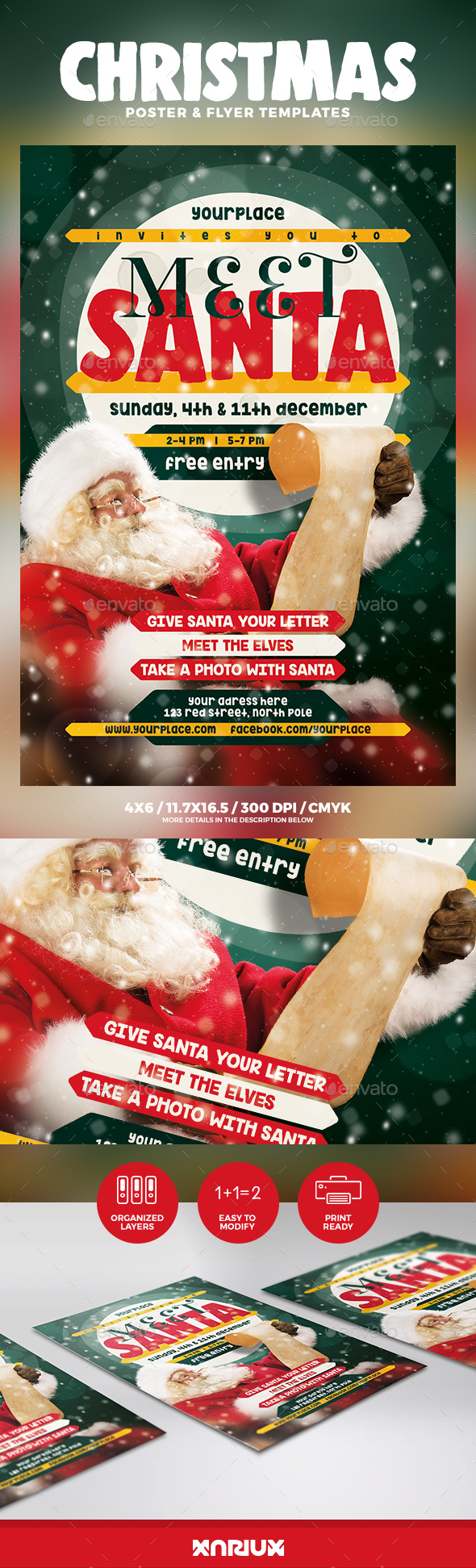 Meet Santa Flyer & Poster - Holidays Events