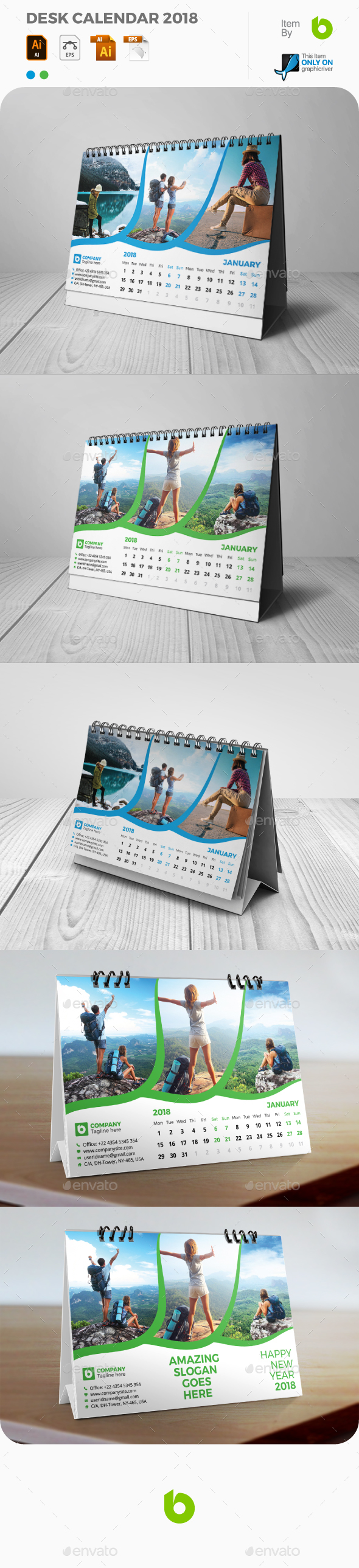 Desk Calendar 2018 - Calendars Stationery