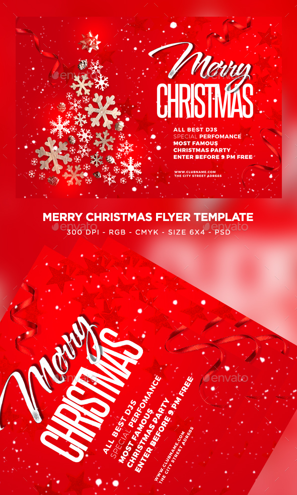 Merry Christmas Flyer - Clubs & Parties Events