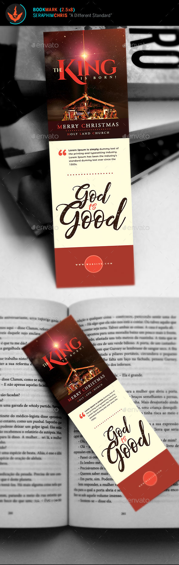 GraphicRiver The King is Born Christmas Bookmark Template 21054617 GraphicRiver The King is Born Christmas Bookmark Template 21054617