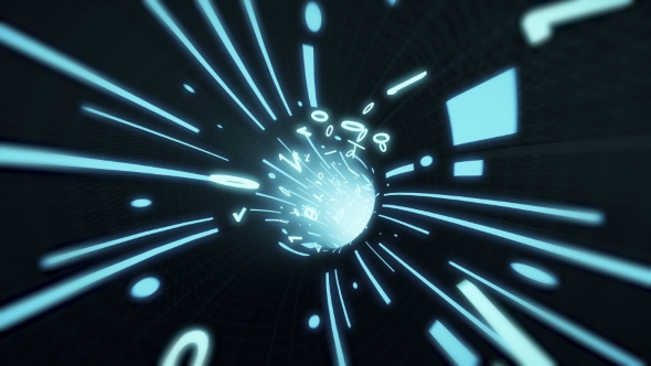 Binary Code Flies in the Wire Internet Cables, Motion Graphics | VideoHive