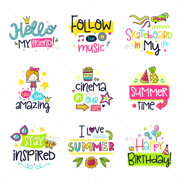 GraphicRiver Doodle Phrases 21054760 GraphicRiver Doodle Phrases 21054760