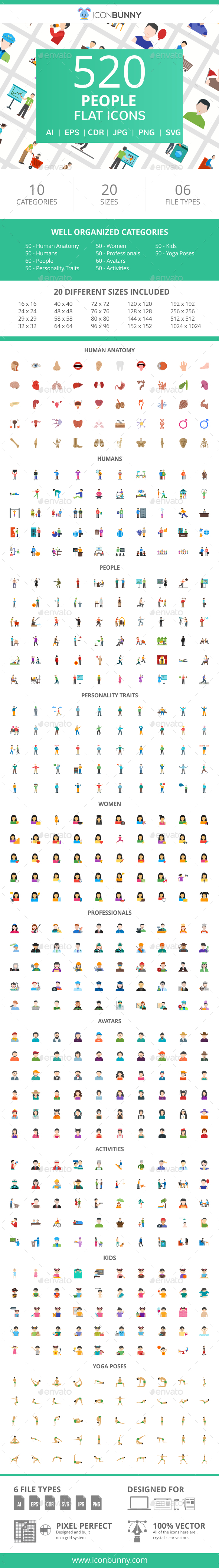 GraphicRiver 520 People Flat Icons 21055601 GraphicRiver 520 People Flat Icons 21055601