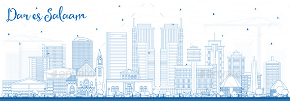 GraphicRiver Outline Dar Es Salaam Tanzania Skyline with Blue Buildings 21055631 GraphicRiver Outline Dar Es Salaam Tanzania Skyline with Blue Buildings 21055631