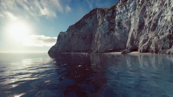 Massive Sea Cliffs and Waves of the North Sea on the Southern Coast alt