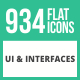 934 UI & Interfaces Flat Icons