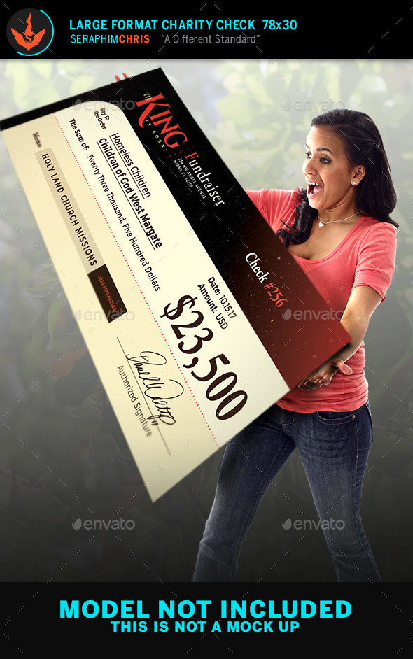 The King Is Born Large Format Charity Check Template - Signage Print Templates