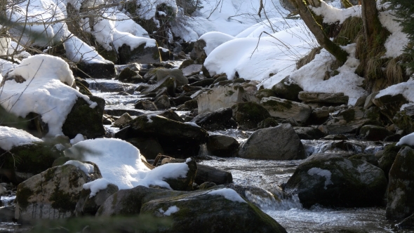 Mountain Spring in Winter